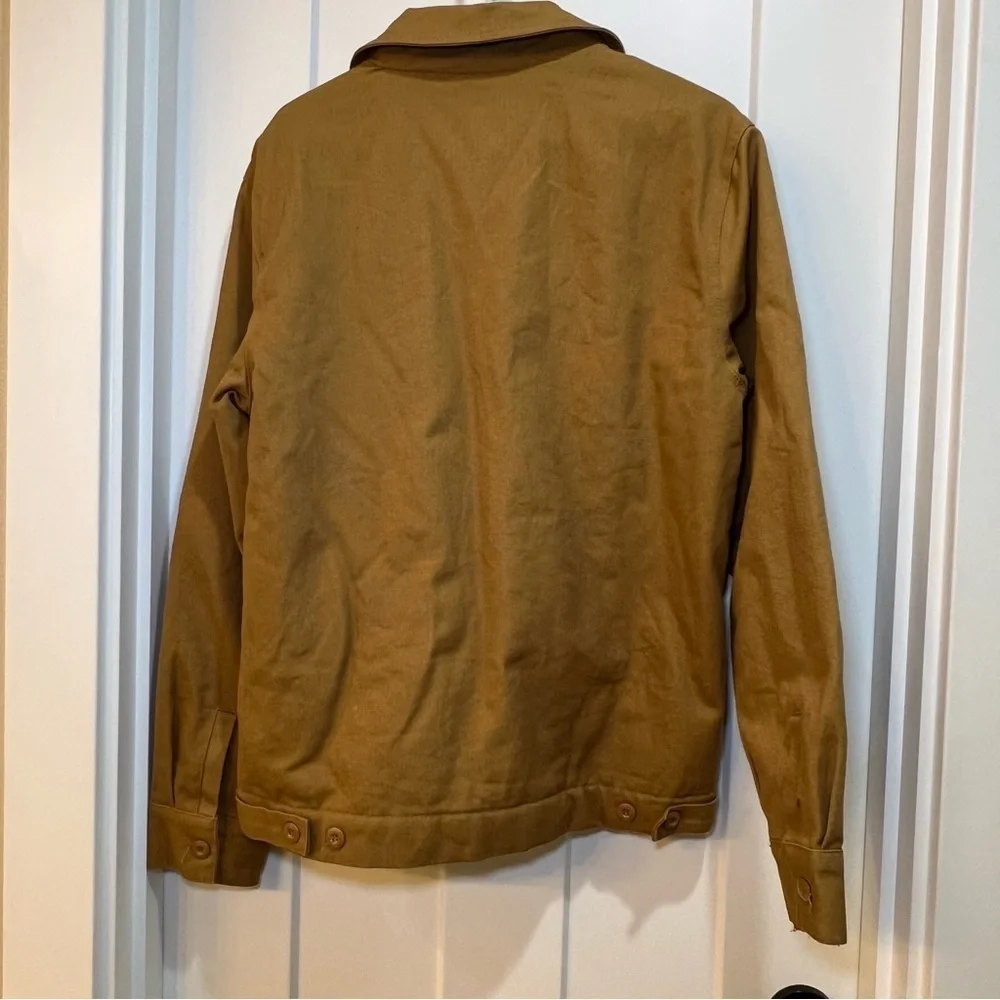 Matix Mens Caramel Jacket Full Zip Pockets Collared Long Sleeves Size Medium